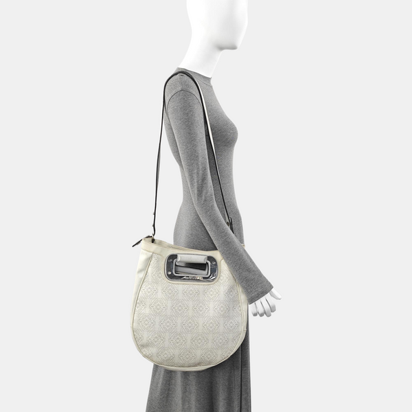 Monogram Calfskin Shoulder Bag White