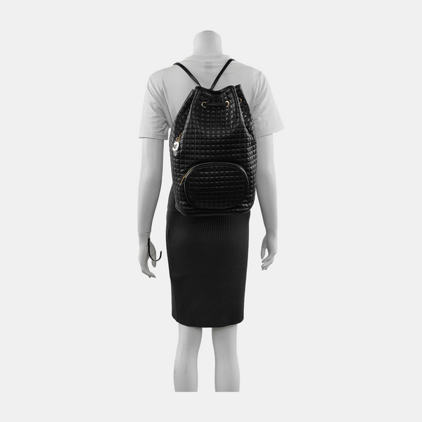 C CHARM Quilted Calfskin Black