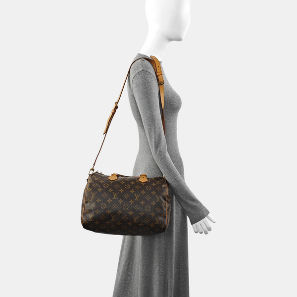 SPEEDY 30 Monogram Coated Canvas Brown