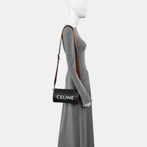 Coated Canvas Shoulder Bag Small Black