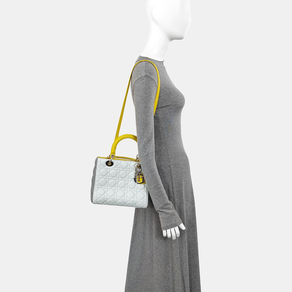Lady Dior Medium Cannage Calfskin Blue