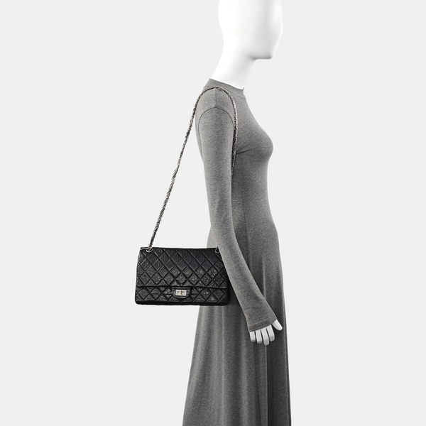 Authenticated pre-owned 2.55 227 (jumbo) Quilted Vintage Calf Black - Shoulder Bag at Looply