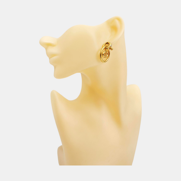 Petit CD Metal Gold Stud Earrings