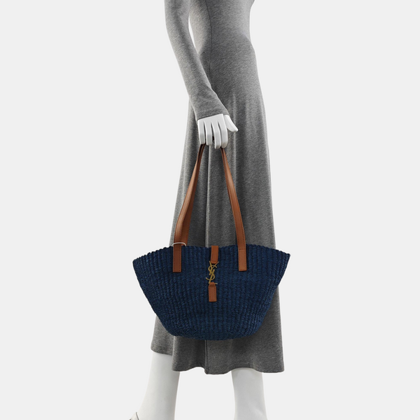 Straw Shoulder Bag Blue
