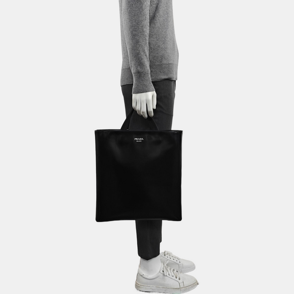 Calfskin Top Handle Bag Black