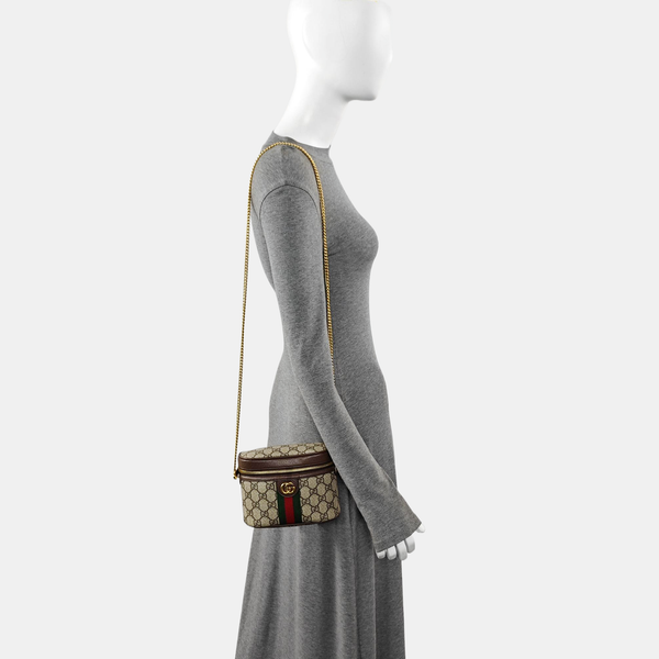 Coated Canvas Shoulder Bag Brown