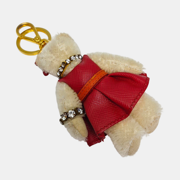 Synthetic Bag Charm White