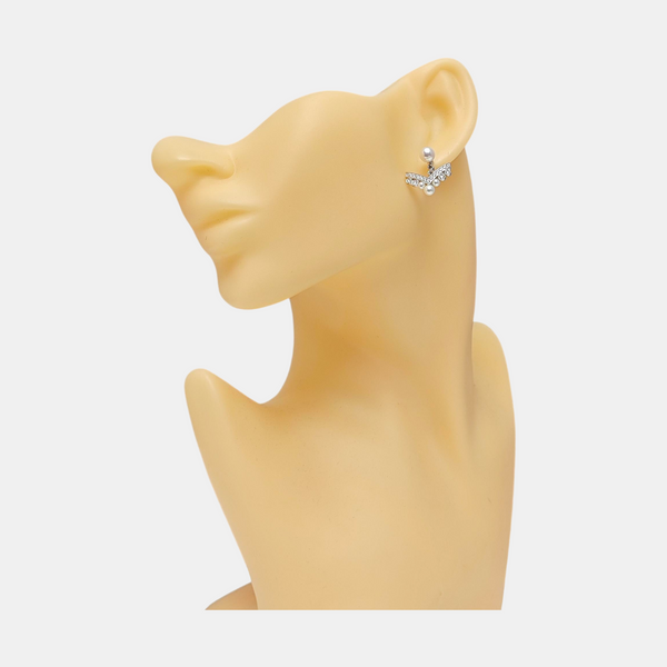 Joséphine Aigrette 18k White Gold Silver Stud Earrings