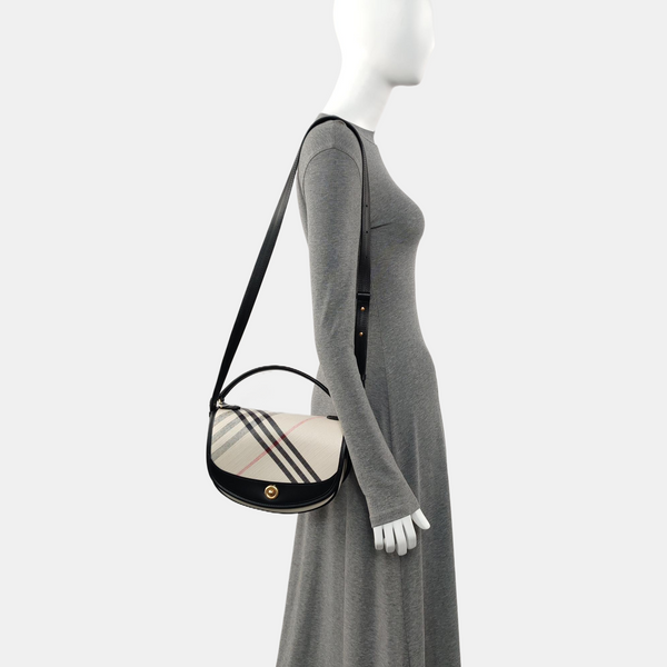 Coated Canvas Shoulder Bag Beige