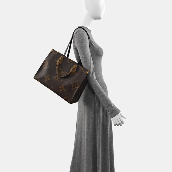 ONTHEGO MM Monogram Coated Canvas Brown