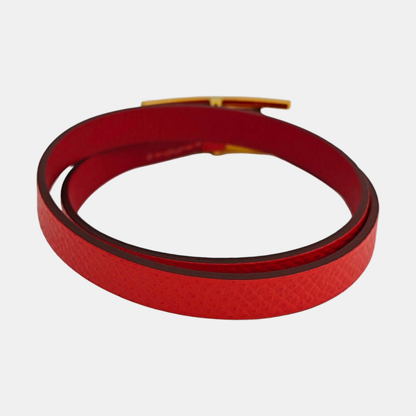 Behapi Leather Red Bangle