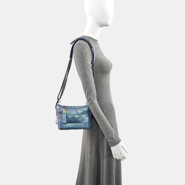 GABRIELLE Small Quilted Calfskin Metallic