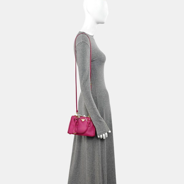 Galleria Super Mini Saffiano Calfskin Red