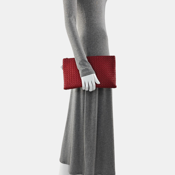 Calfskin Clutch Red