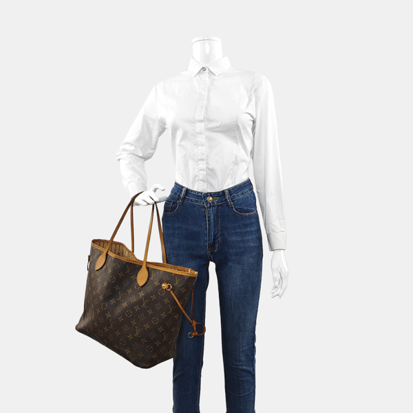 NEVERFULL MM Monogram Coated Canvas Brown