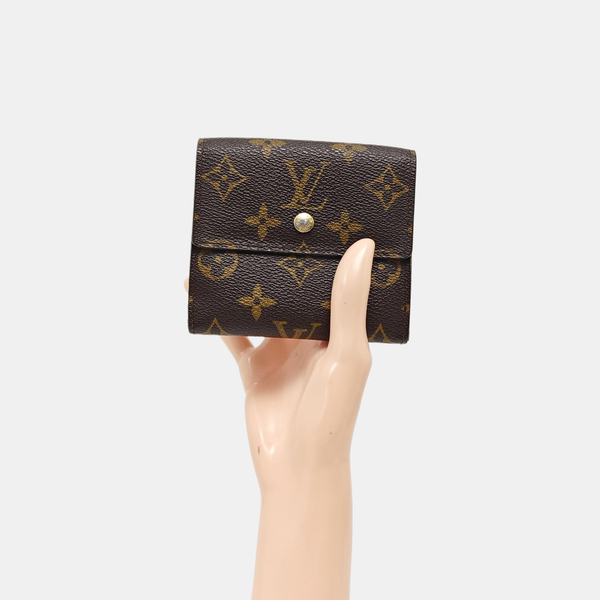 ELISE Monogram Coated Canvas Brown Wallet