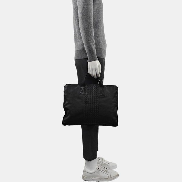 Calfskin Top Handle Bag Black