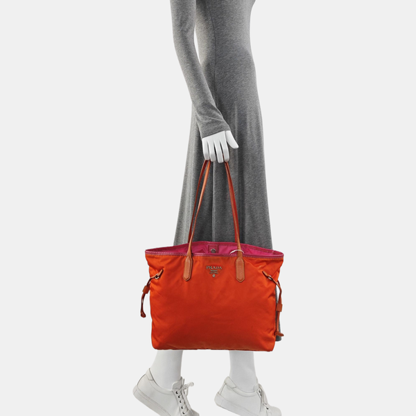 Vitello Phenix Tote Nylon Orange