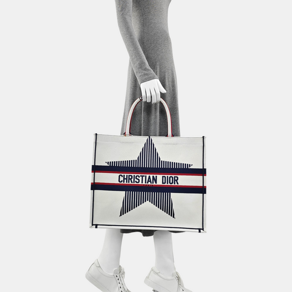 Authenticated pre-owned Book Tote Large Canvas White - Tote Bag at Looply