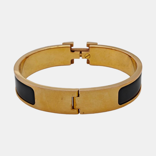 Clic H Metal Black Bangle