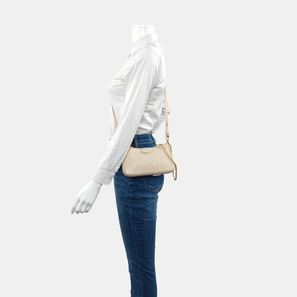 EASY POUCH ON STRAP Calfskin Beige