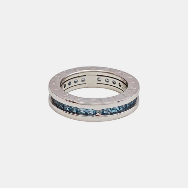 B.ZERO1 18k White Gold Silver Ring EU 49