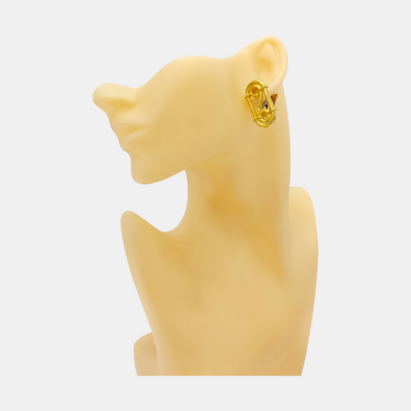 Metal Gold Clip On Earrings