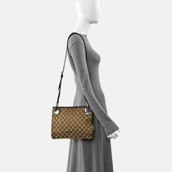 Monogram Canvas Shoulder Bag Brown