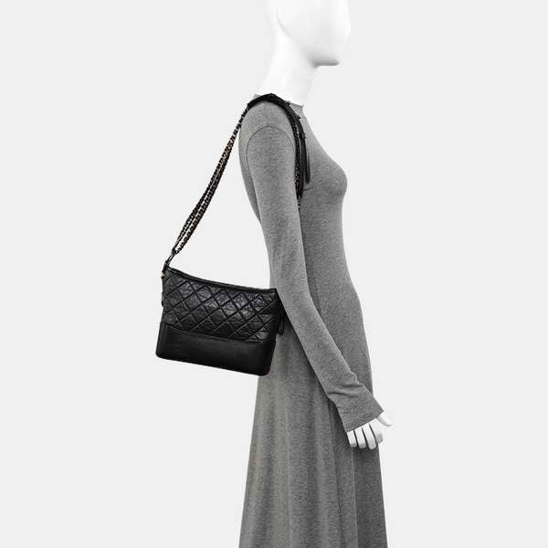 GABRIELLE New Medium Quilted Vintage Calf Black