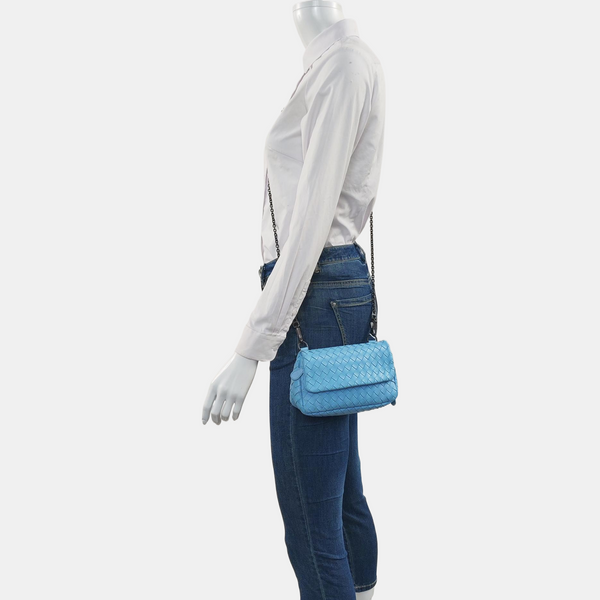 Authenticated pre-owned Messenger Mini Lambskin Blue - Shoulder Bag at Looply
