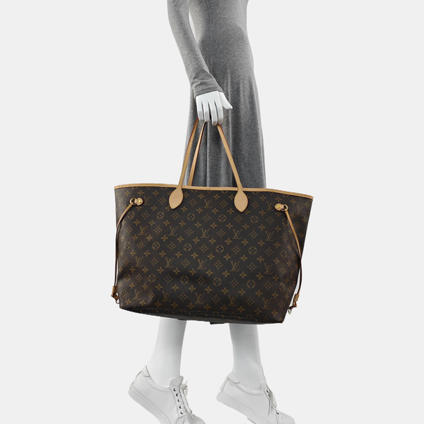 NEVERFULL GM Monogram Coated Canvas Brown