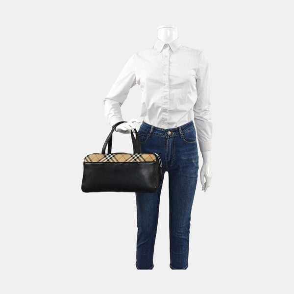 Calfskin Top Handle Bag Black