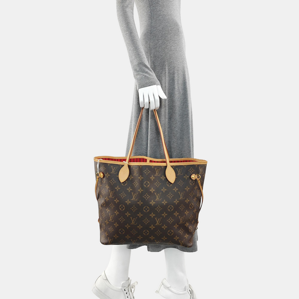 NEVERFULL MM Monogram Coated Canvas Brown