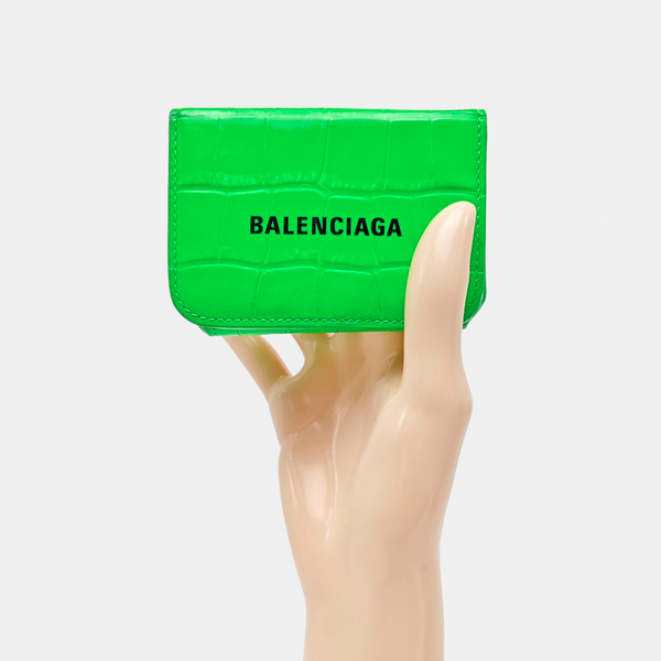 Cash Mini Calfskin Green Wallet