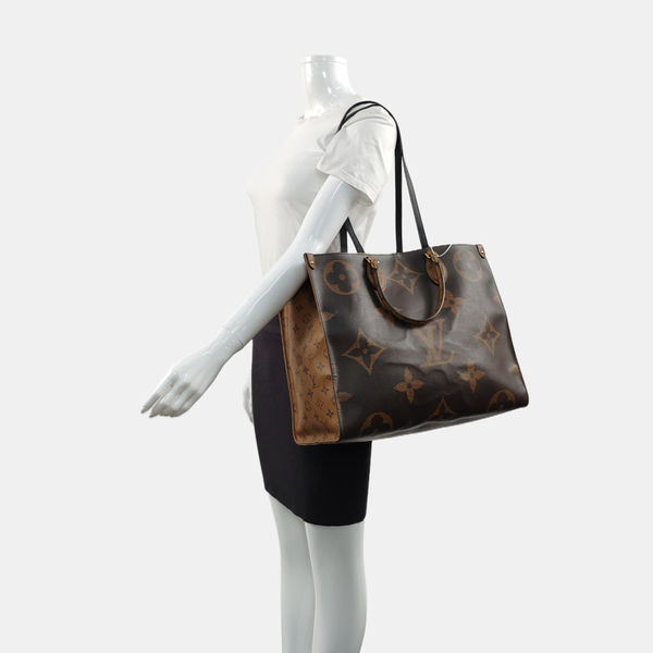 Authenticated pre-owned ONTHEGO GM Monogram Coated Canvas Brown - Tote Bag at Looply