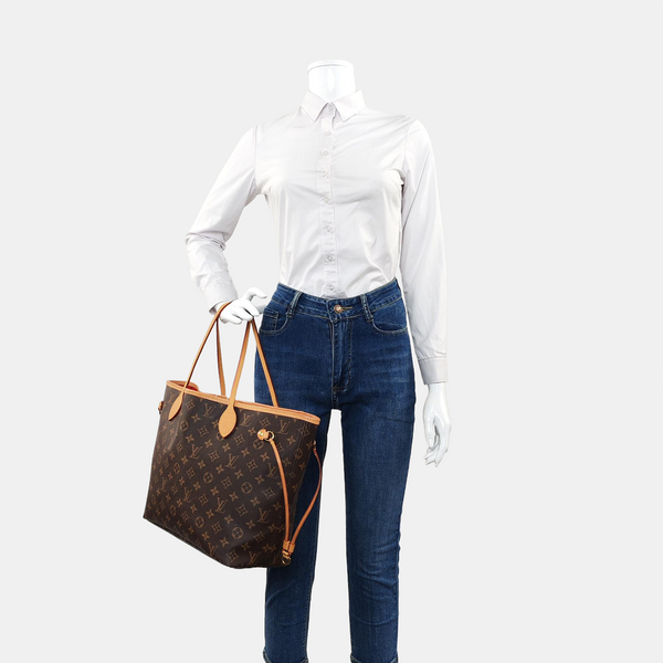 NEVERFULL MM Monogram Coated Canvas Brown