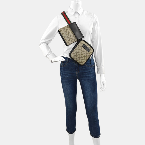 GG Belt Bag Monogram Coated Canvas Beige