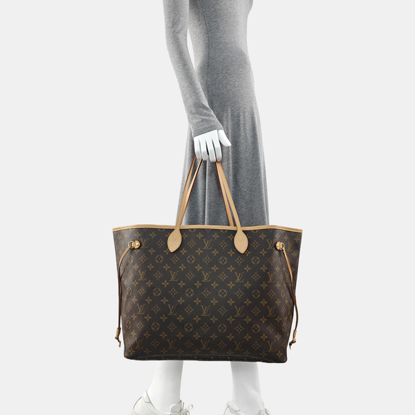 NEVERFULL GM Monogram Coated Canvas Brown