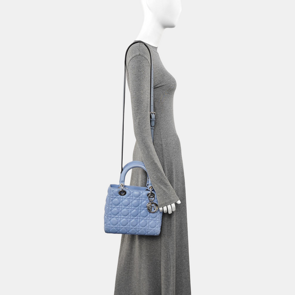 Lady Dior Medium Cannage Lambskin Blue