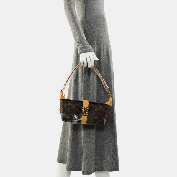 Pochette Mia Monogram Coated Canvas Brown