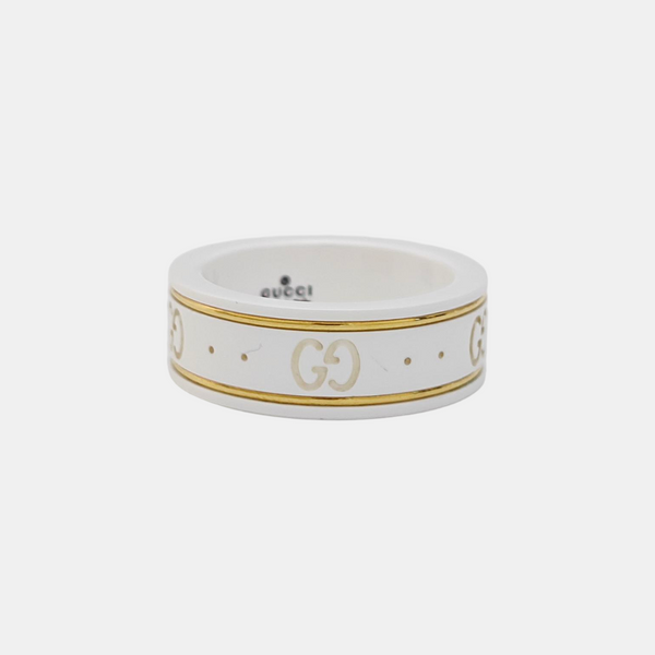 Icon 18k Gold White Ring HK 10