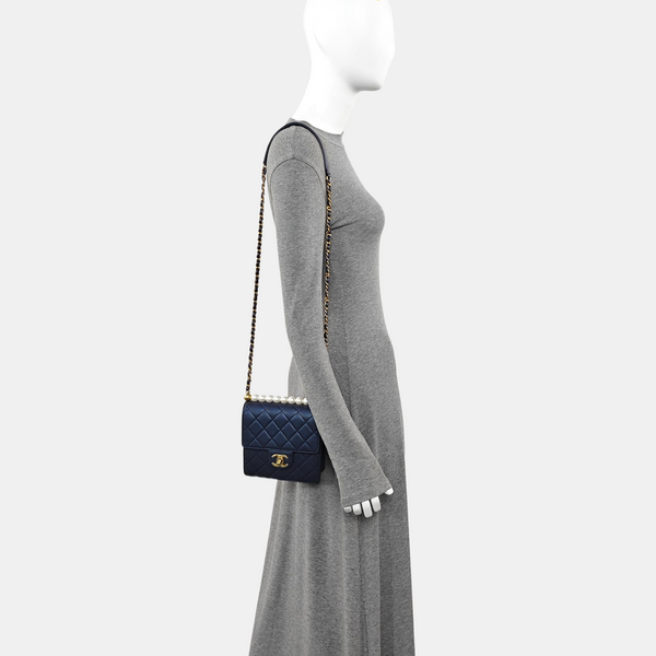 CLASSIC FLAP Mini Quilted Lambskin Blue
