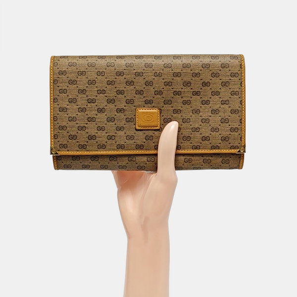 Monogram Coated Canvas Wallet Brown