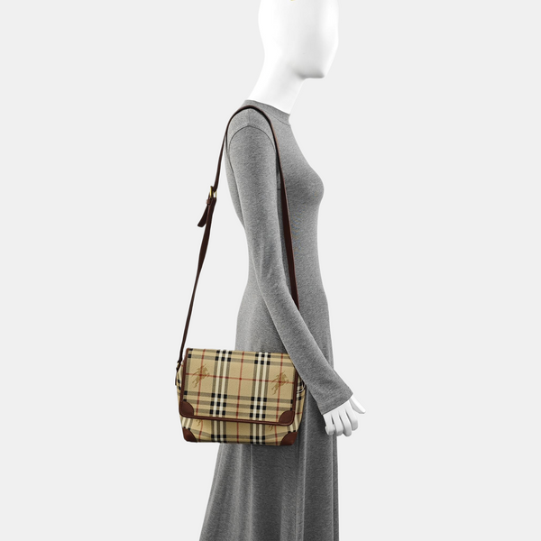 Coated Canvas Shoulder Bag Beige
