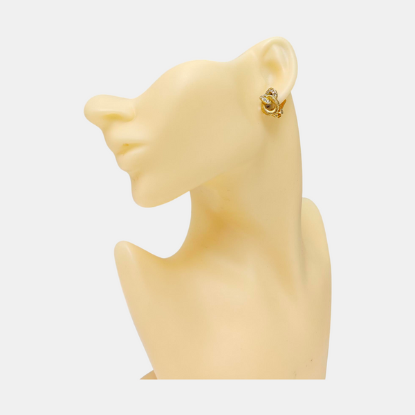 Twist Round Metal Gold Clip On Earrings