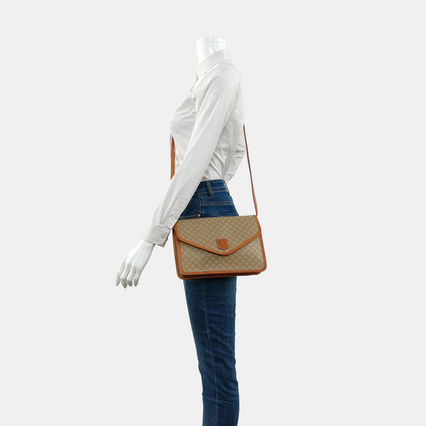Coated Canvas Shoulder Bag Beige