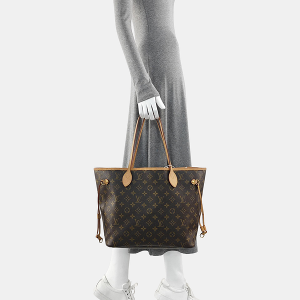 NEVERFULL MM Monogram Coated Canvas Brown