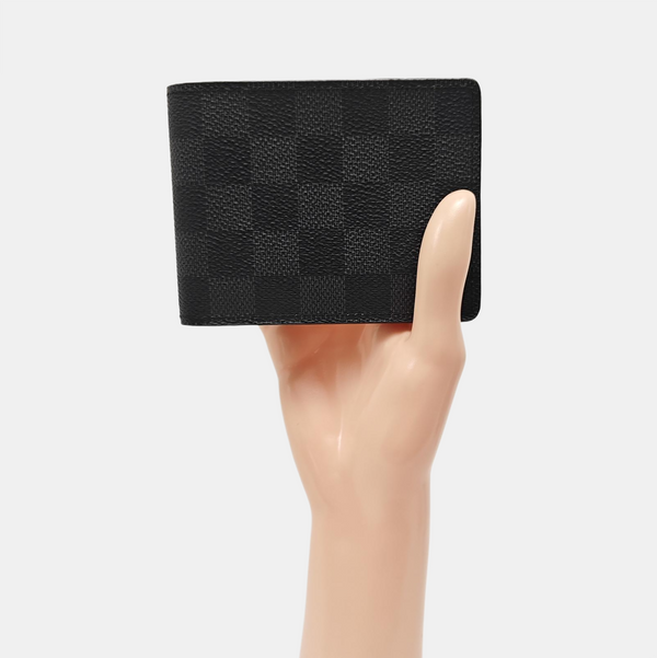 AMERIGO Damier Graphite Coated Canvas Gray Wallet