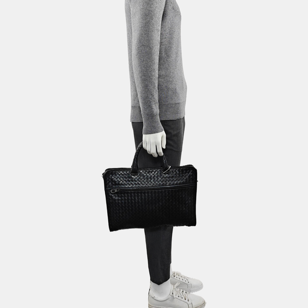 Calfskin Top Handle Bag Black