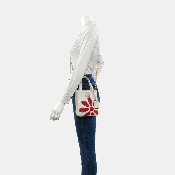 Quilted Calfskin Tote Bag White
